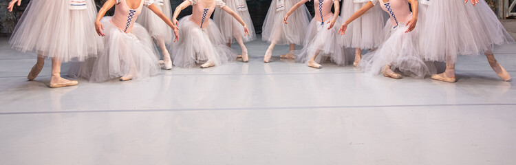 Closeup of ballerinas dancing