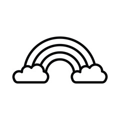 Rainbow icon isolate white background vector stock illustration