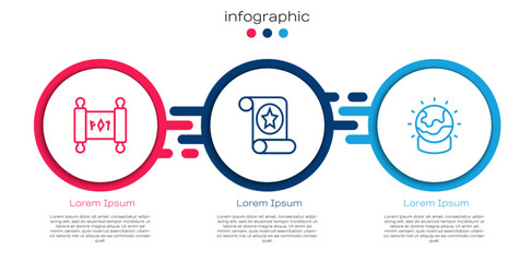 Set line Magic scroll, and ball. Business infographic template. Vector