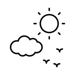 Sunny Day icon isolate white background vector stock illustration