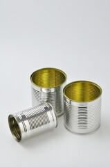 Aluminum cans Isolated on White background. Mystery Can