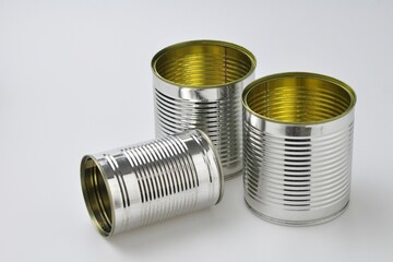 Aluminum cans Isolated on White background. Mystery Can
