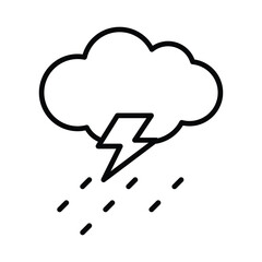 Rain Storm Thunder icon isolate white background vector stock illustration