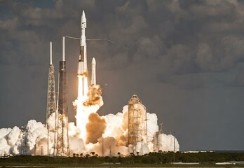 Solar Symphony: Florida's Kennedy Space Center Rocket Launch.