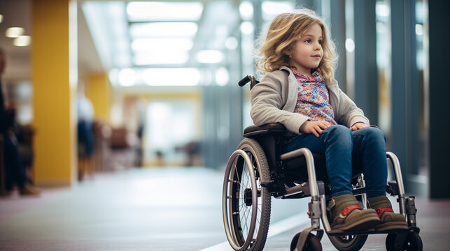 Happy Child in a Wheelchair Person Portrait
