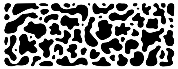 Fototapeta premium Organic vector liquid shapes. Set of abstract fluid irregular blobs. Random free form blob elements, splodge silhouette background. Uneven wavy form simple splat organic shapes. Abstract water bubbles