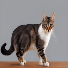 A cat immersed in the scenery outside the window
