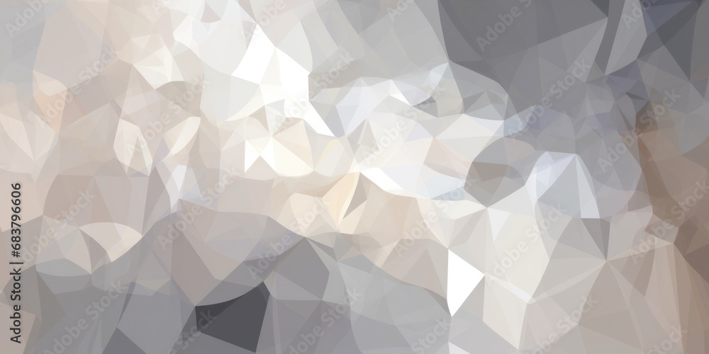 Poster gray-white-beige abstract background in the style of low-poly graphics. ai generative.