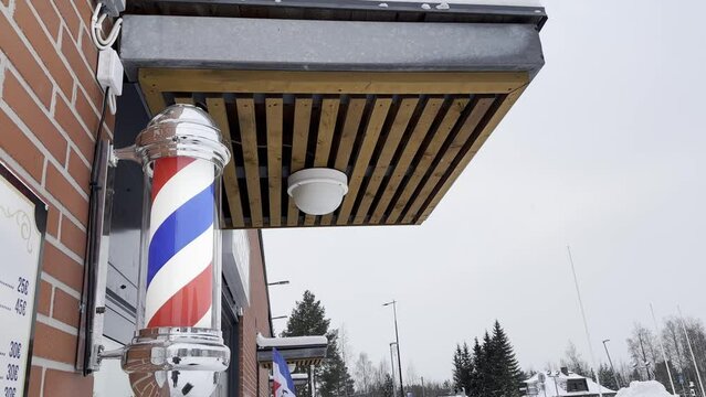 barber pole sign outdoors