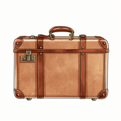 Vintage suitcase Clipart isolated on white background