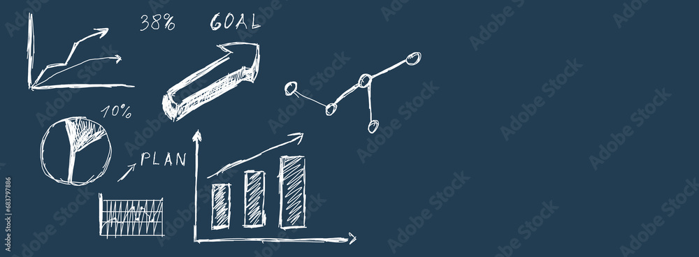 Poster data analyst with business dashboard with charts,