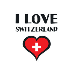 Obraz premium I love Switzerland - t-shirt design, print, sticker, vector