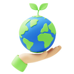 reforestation 3d illustration