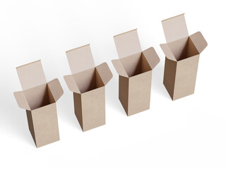 Box packaging white background cardboard paper with realistic texture