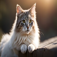 A sun-drenched yellow cat
