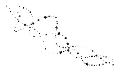 Naklejka na ściany i meble Shooting stars confetti. Black, white colors. Festive background. Abstract texture on a white background. Design element. Vector illustration, eps 10.
