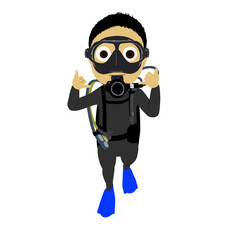 Boy scuba diver