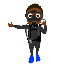 Boy scuba diver