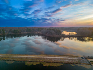 Aerial Sunrise in West Berlin Marlton New Jersey 