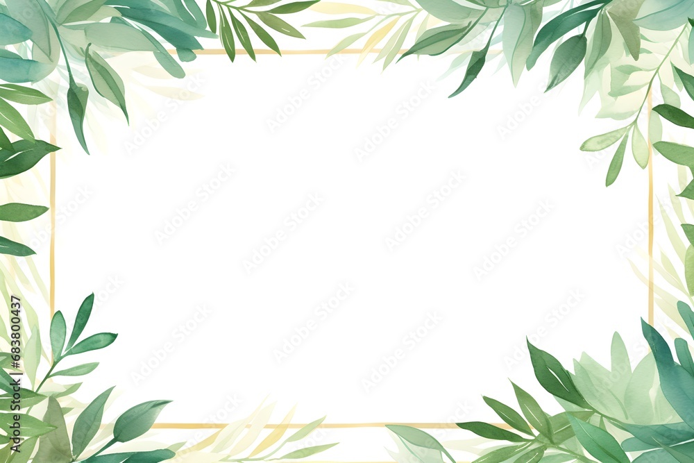 Wall mural Abstract Foliage watercolor background. Invitation and celebration card. - Wall murals
