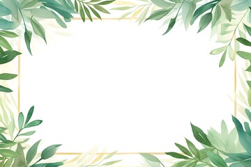 Abstract Foliage watercolor background. Invitation and celebration card.