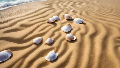 Fototapeta na wymiar shell on the beach. Generative AI illustration