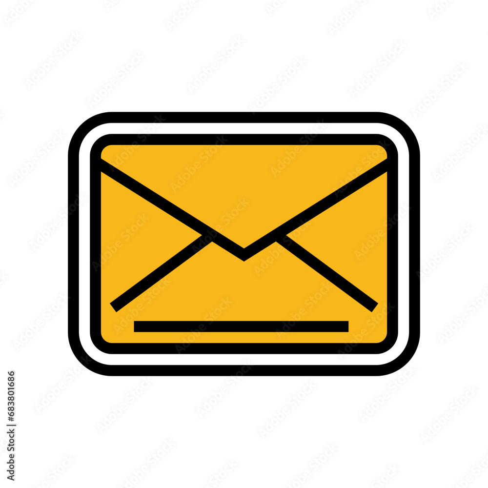 Poster closed envelope download message color icon vector. closed envelope download message sign. isolated 