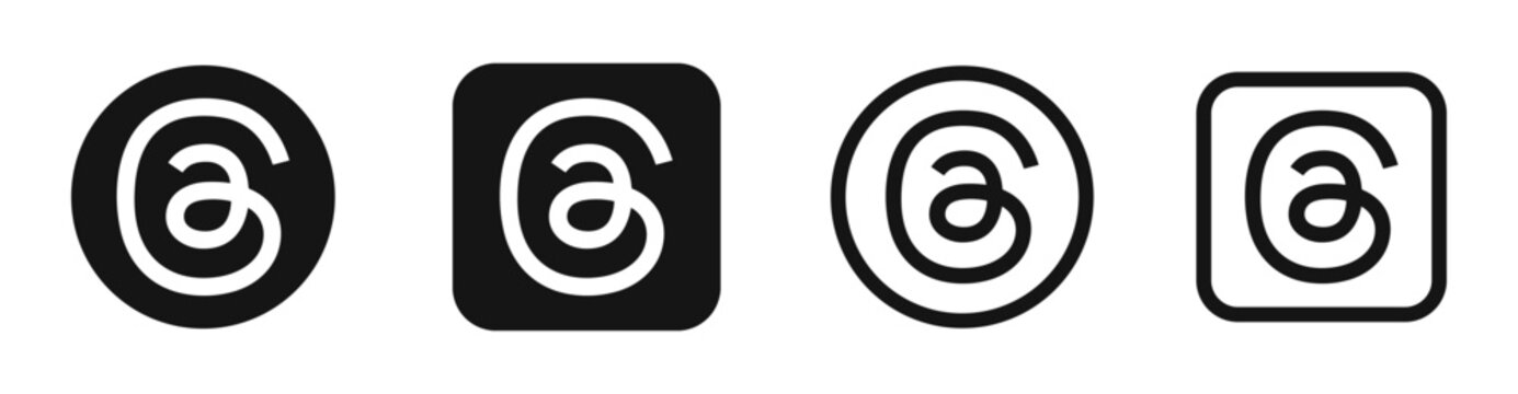 Threads company logo icons. Threads brand logo set. Rivne, Ukraine - November 20, 2023