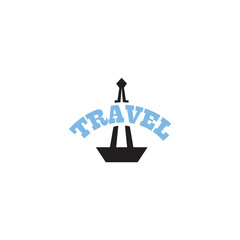 travel logo quote tower lettering design vector abstract illustration