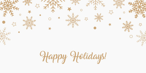 Fototapeta premium Christmas holiday background made of snowflakes in vector. Flat style.