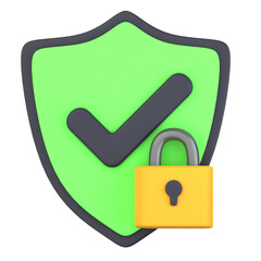 3d illustration Verified Security object. 3D creative essential design icon pack. 3D Rendering.