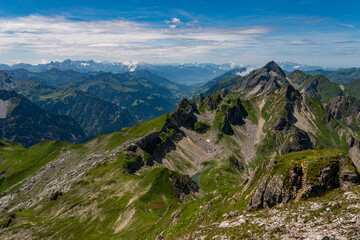 Hike to the Hochkuenzelspitze in Vorarlberg Austria from Schroecken via the Biberacher Hut