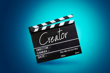 handwriting on film slate, for the film industry, and content creators.