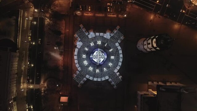 Christmas Tree in Vilnius, Lithuania. One of the best and beautiful Christmas City in Europe. Vilnius Old Town, Downtown.