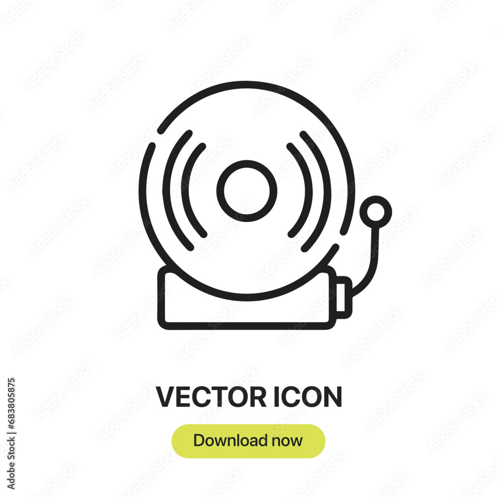 Poster alarm icon vector. linear-style sign for mobile concept and web design. alarm symbol illustration. p