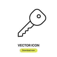 Key icon vector. Linear-style sign for mobile concept and web design. Key symbol illustration. Pixel vector graphics - Vector.	
