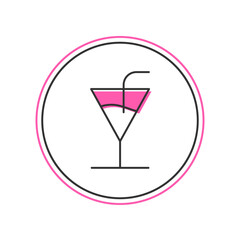 Filled outline Cocktail icon isolated on white background. Vector