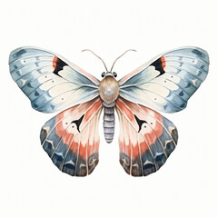 Watercolor moth Clipart isolated on white background
