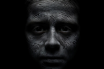 background abstract art. a fingerprint of a teenagers face