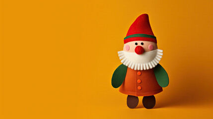 A cute santa or elf suitable for your text.  Made of felt.