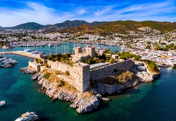 Poster Aerial view of Bodrum in Mugla Province, Turkey © monticellllo