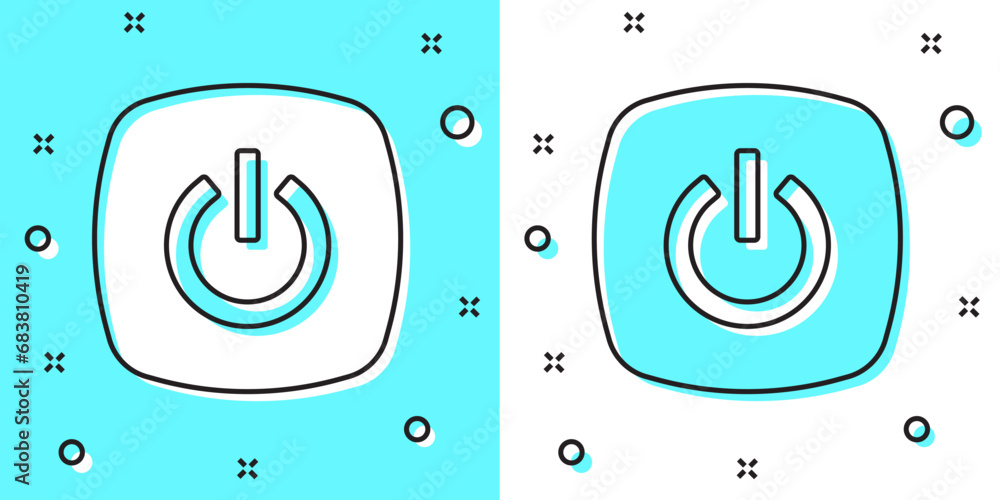 Aufkleber black line smart home icon isolated on green and white background. remote control. random dynamic sh