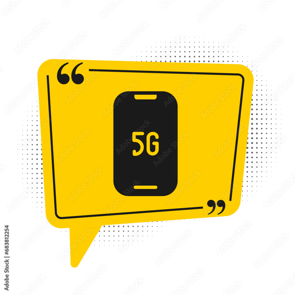 Poster black mobile with 5g new wireless internet wifi icon isolated on white background. global network hi