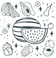 Hand made fruit doodle