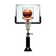 A Basketball Hoop on a Wooden Stand on transparent background - obrazy, fototapety, plakaty