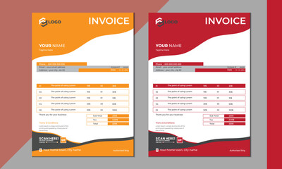 invoice vector template design. modern invoice template design. 