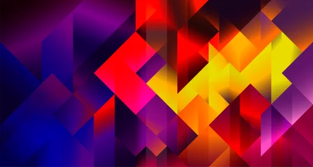  abstract geometric background with triangles and squares, multicolor © Kirsten Hinte