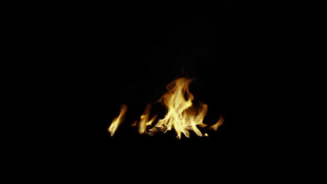 Small campfire on black background