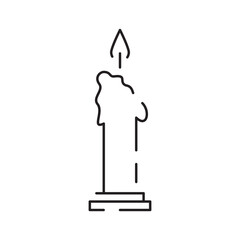 Vector candle line icon. Christmas black linear symbols on a white background. Editable stroke. Happy New Year, birthday, and church or Christian, pray