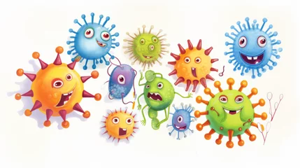 Fotobehang Various funny colorful viruses © Milan
